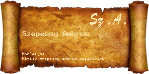 Szepessy Ambrus névjegykártya