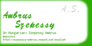ambrus szepessy business card